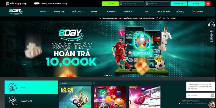 Nhà cái 8day chính là việc cung cấp một loạt các hình thức tham gia phong phú